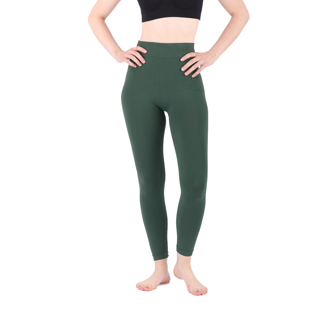 Signature High Rise Leggings - Black with Sand Stitching | Low Maintenance
